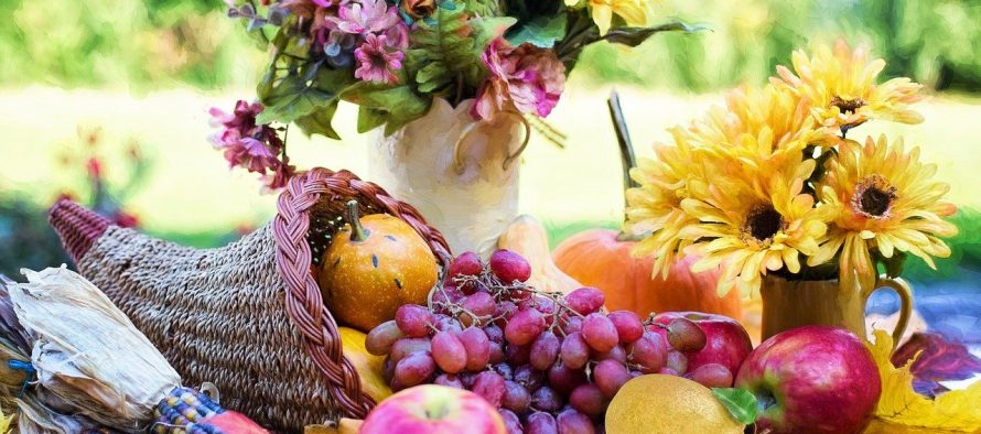 thanksgiving celebration with bounce houses