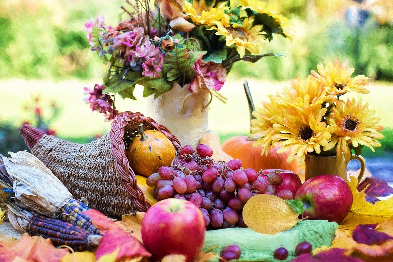 thanksgiving celebration with bounce houses